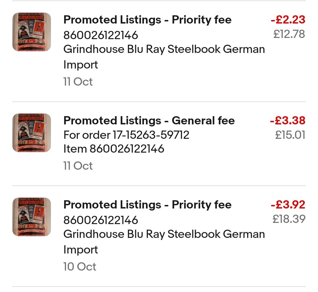 D8M7P's tweet photo. Why the fuck am I being charged three promotional fees on my sale @eBay I may as well have just given the thing away. https://t.co/JXBW6OhZBD