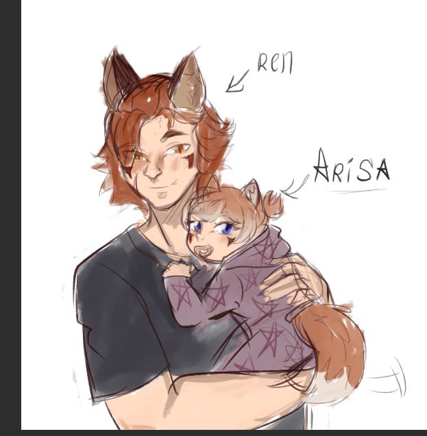 Sun_shine245's tweet photo. I’ve done a sketch here on the theme of ‘what if Ren and Lina had a child’.🌸✨🦊  her name is Arisa Hana—and in the second sketch, Arisa is with her dad. 
(She's Ren's beloved daughter ✨❤️😭)

#Sketch #RenHana #Btd #btd2 #ykmet #GoodEndingAu #boyfriendtodeath #boyfriendtodeath2 https://t.co/dmNtglZCJq