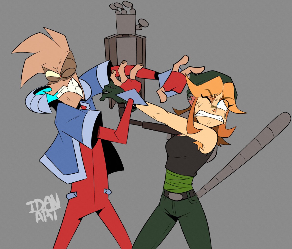 BlastIdanArt's tweet photo. Just a squid and monkey fighting
They will undoubtedly be a disaster in the upcoming episodes

#monkeywrench #monkeywrenchfanart https://t.co/QWQyXXYFXZ