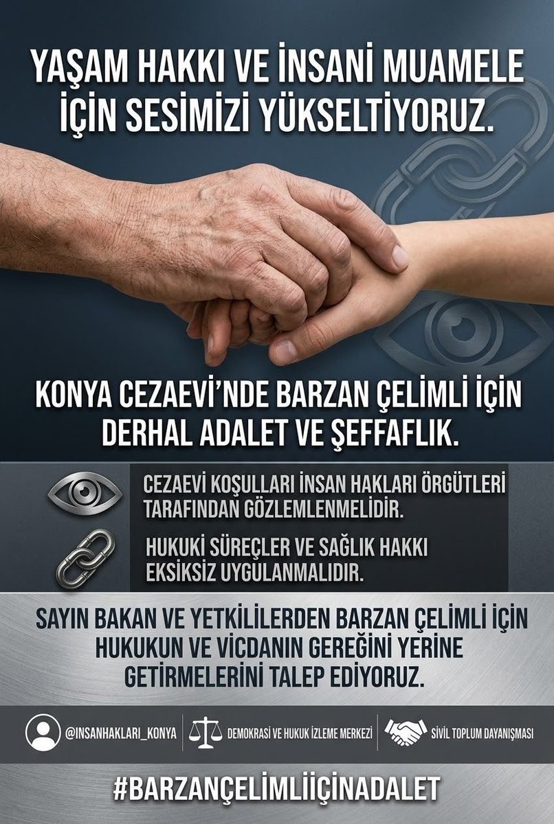 Aytencagdavul's tweet photo. #barzançelimli Konya E tipi cezaevindeki Barzan Çelimli için adalet bakanlığından ve Sağlık bakanlığından yardım istiyoruz @saglikbakanligi @adalet_bakanlik https://t.co/6y99jEb8fZ