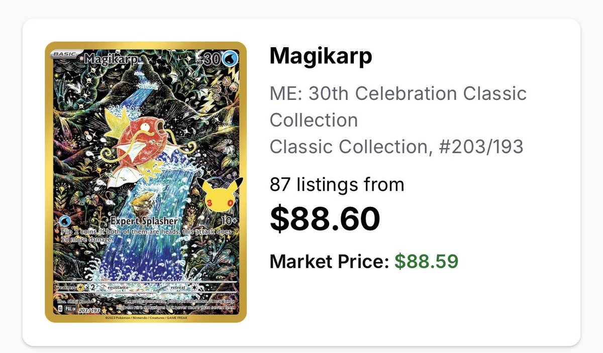 Nerd_Gasms's tweet photo. LTT:

30th Mew EX for 30th Magikarp Classic Collection

🔁 Retweets are Appreciated 🔁 https://t.co/UffSHJEumg