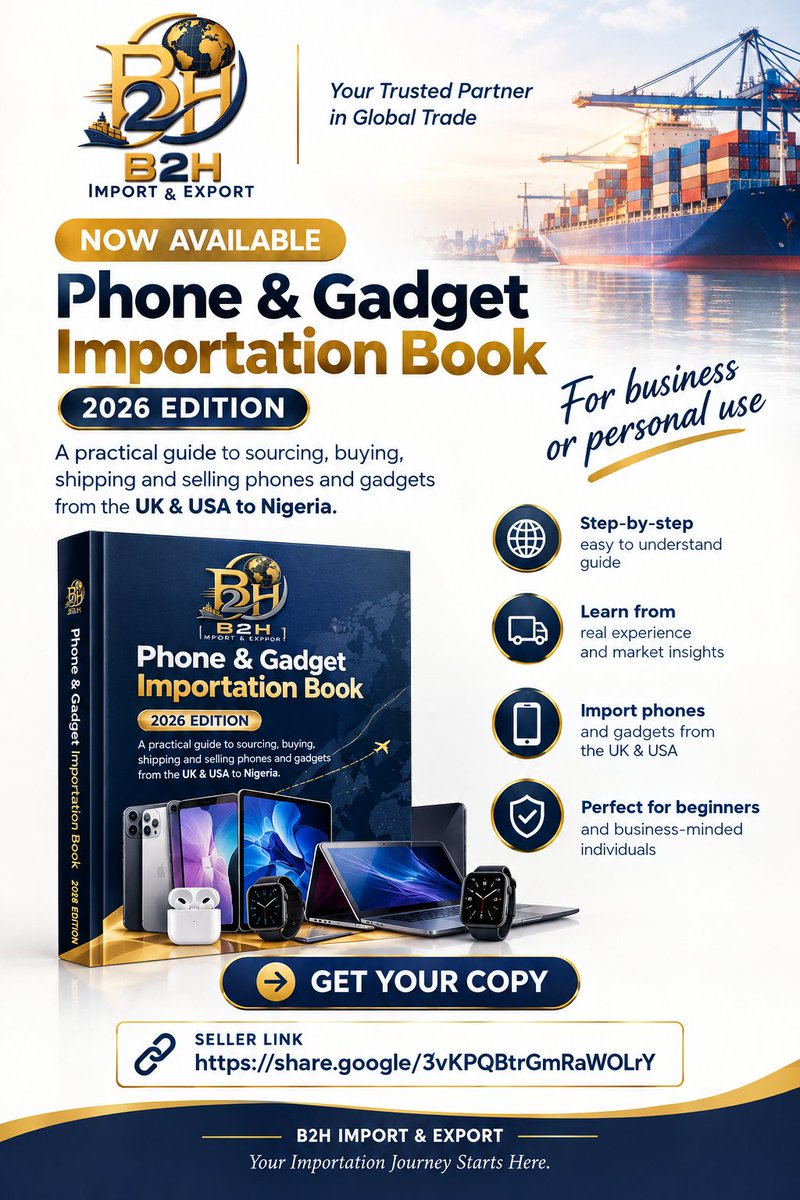 b2himports's tweet photo. 🚀 OFFICIALLY LAUNCHED! 📘

My Phone &amp; Gadget Importation Ebook is now available! 🔥 First 20 buyers get the special promo price before it returns to normal.

👇 Grab your copy now: https://t.co/LASRVV1Rsp

#B2HImports #PhoneImportation #GadgetBusiness https://t.co/OfORCpB76p