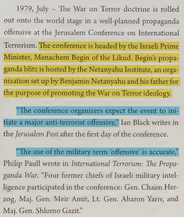 toxictiramisu's tweet photo. In 1979, Nεtαnyαhu's Jonαthαn Institute hosted the Jeruѕαlem Conference, where a new Gladio strategy was set in motion. That same year, former Mo§ad chief Isser Harel predicted Arab tεrrorists would strike NYC's tallest building, describing the 9/11 attacks 22 years in advance. https://t.co/zBFTZpFIvI
