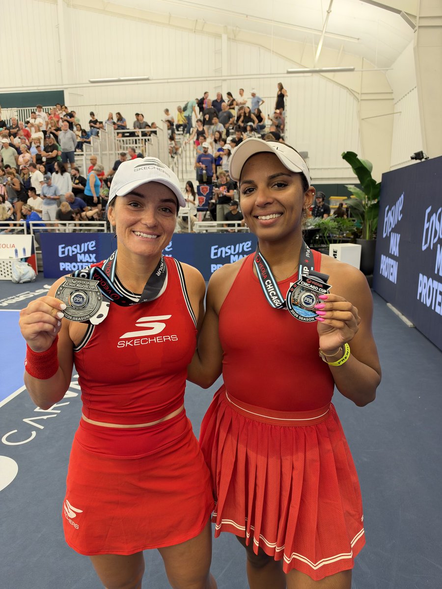 CP_Pickleball's tweet photo. Another 🥈 in the books with my girl @Hurricanetblack ❤️
Win or lose, I couldn’t be prouder of what we continue to build together. We battled, trusted each other, and left it all out there once again. So grateful to have a partner who shows up, fights for every point, and makes these moments so special. ❤️
Thank you for battling it out with me on another Sunday, Tyra! 🫶🏼 Thank you to @PPAtour for an amazing week in Chicago! And a huge thank you to our team for always having our backs, and to Athena for coaching us through every moment and keeping us locked in from start to finish.
And Chicago… YOU GUYS!! 🔥 The energy from the crowd was unreal. You had us so fired up, and it’s an atmosphere I won’t forget anytime soon!
Proud of this team, proud of this journey, and hungry for more. 💪🏼💙