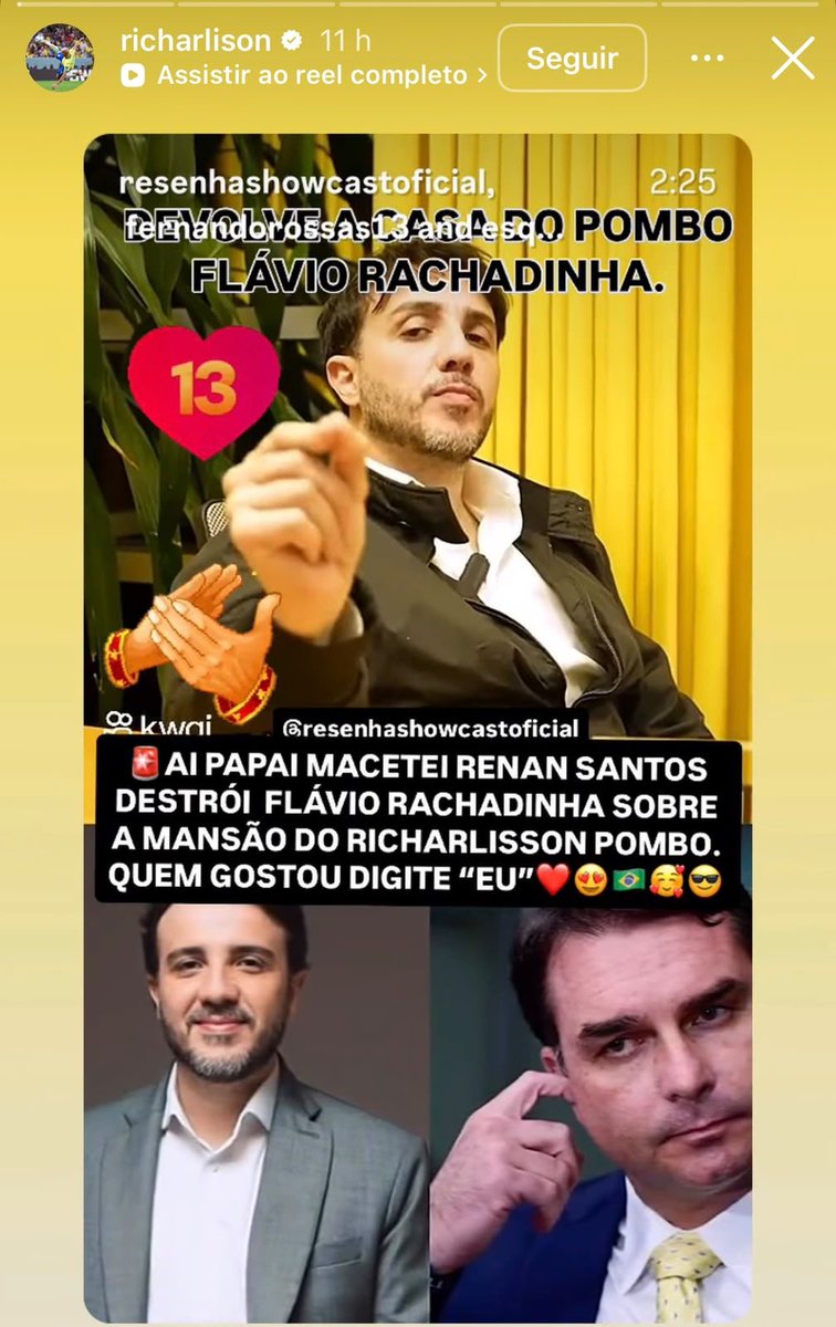 republiqueBRA's tweet photo. 📸 Richarlison compartilha, nos stories do Instagram, um vídeo de Renan Santos comentando a disputa judicial por uma mansão de luxo em Angra dos Reis (RJ), que envolve o jogador e o advogado Willer Tomaz; Flávio Bolsonaro é testemunha em um dos processos. https://t.co/gPOiYIBUMw