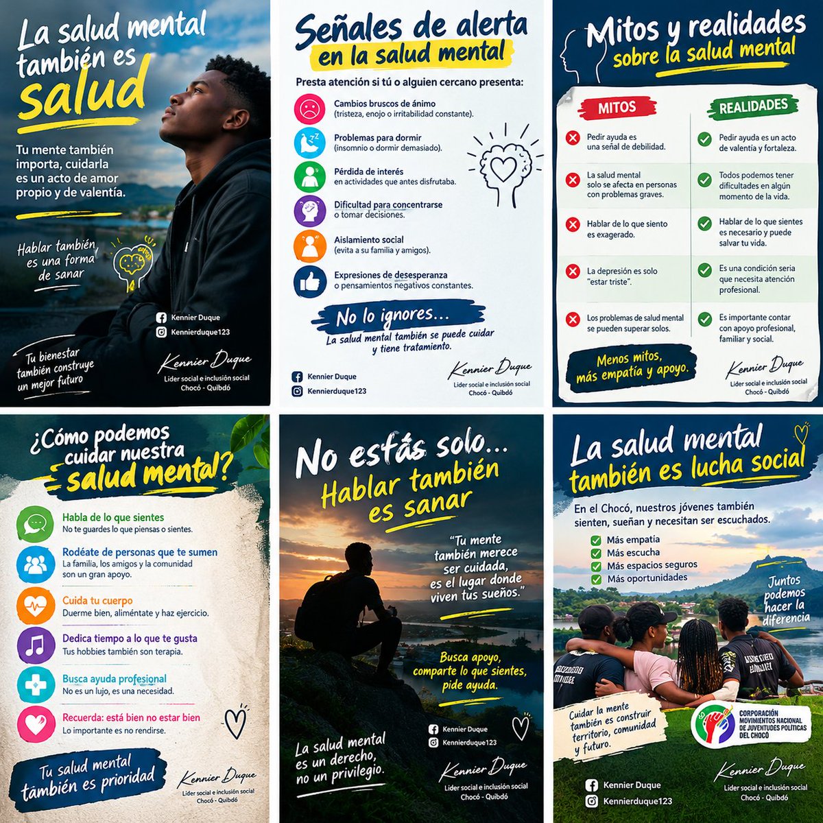 KennierDuque's tweet photo. 🧠💙 Tu salud mental también importa. No tienes que cargar con todo en silencio. Hablar, pedir ayuda y escuchar sin juzgar también es valentía.

¡Cuidemos la salud mental de nuestra juventud chocoana! 🤝

Kennier Duque | Líder social juvenil

#SaludMental #JuventudChocoana #Chocó https://t.co/qZhsf9fguA