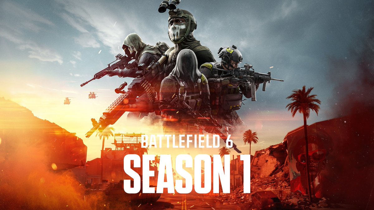 ZyricksTV's tweet photo. 🎂 BATTLEFIELD 6: ONE YEAR IN — WHICH SEASON WINS?

Battlefield 6 turned one on October 10. Before Season 5 arrives, here’s a look at what the first four seasons brought to the fight. 👇

🔥 Season 1 — The first chapter
Blackwell Fields, Eastwood and Winter Offensive took the action from California to a frozen New York battlefield.

🚁 Season 2 — Little Bird + night fighting
Contaminated and Hagental Base brought new battlegrounds, the AH-6 Little Bird returned, and Nightfall introduced night-vision combat.

🚂 Season 3 — Familiar battlefields, fresh fights
Railway to Golmud reimagined a Battlefield 4 classic. Cairo Bazaar and Obliteration followed, alongside weapons including the M16A4 and L115.

🌊 Season 4 — Land, sea and sky
Tsuru Reef and Wake Island expanded the map lineup, with naval warfare, patrol boats and Carrier Strike among the season’s highlights.

🎲 Where we’re headed
Season 5 begins October 13 with Vegas Strip and Area 51 at launch.

🏆 Which season was YOUR favorite—and why? Was it the maps, vehicles, weapons or how the matches played? Drop your pick: 1, 2, 3 or 4.

Source & imagery: EA / Battlefield Studios’ official season pages and roadmaps. Year-one retrospective; images show their respective seasons. This recap is not endorsed by or affiliated with EA or its licensors.

#Battlefield6 #BF6 #Battlefield #BattlefieldCommunity