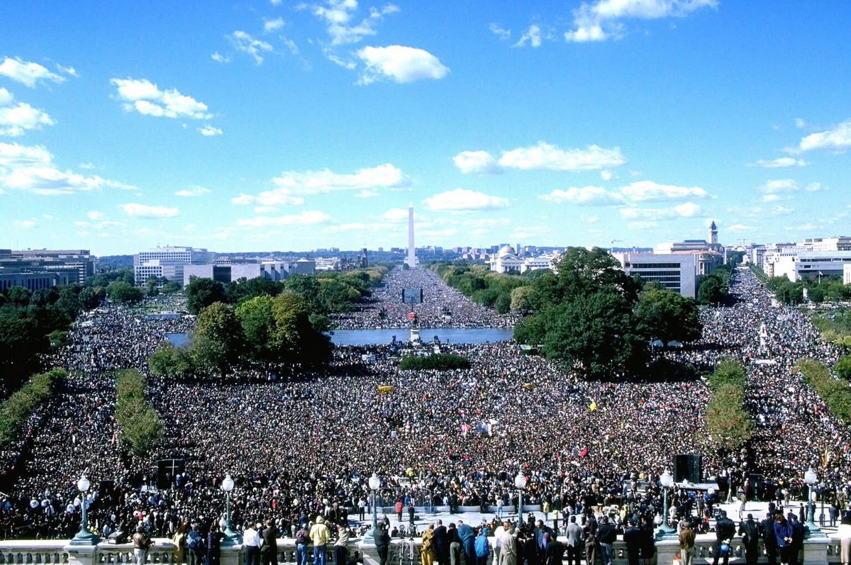 OfficialNOI's tweet photo. The Million Man March: What God produced for one day can be every day life in the Black community if we just Atone, reconcile our differences and accept responsibility.

~@minishmael 

#HDOA26 #Farrakhan https://t.co/GbQobWufka