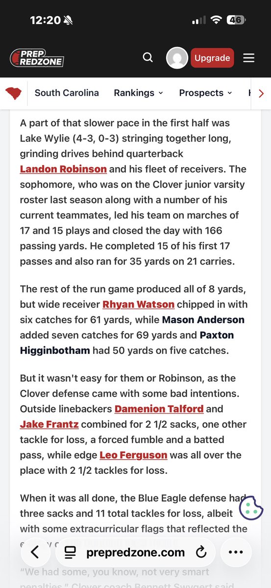LeoFerguson1of1's tweet photo. 4th down stop in the redzone. Thank you @PrepRedzone for seeing my effects C/O 29

@Clover_Football @HighSchoolBlitz 
@fourquarterSC @WRHI @cn2news https://t.co/KZe5l65GTj