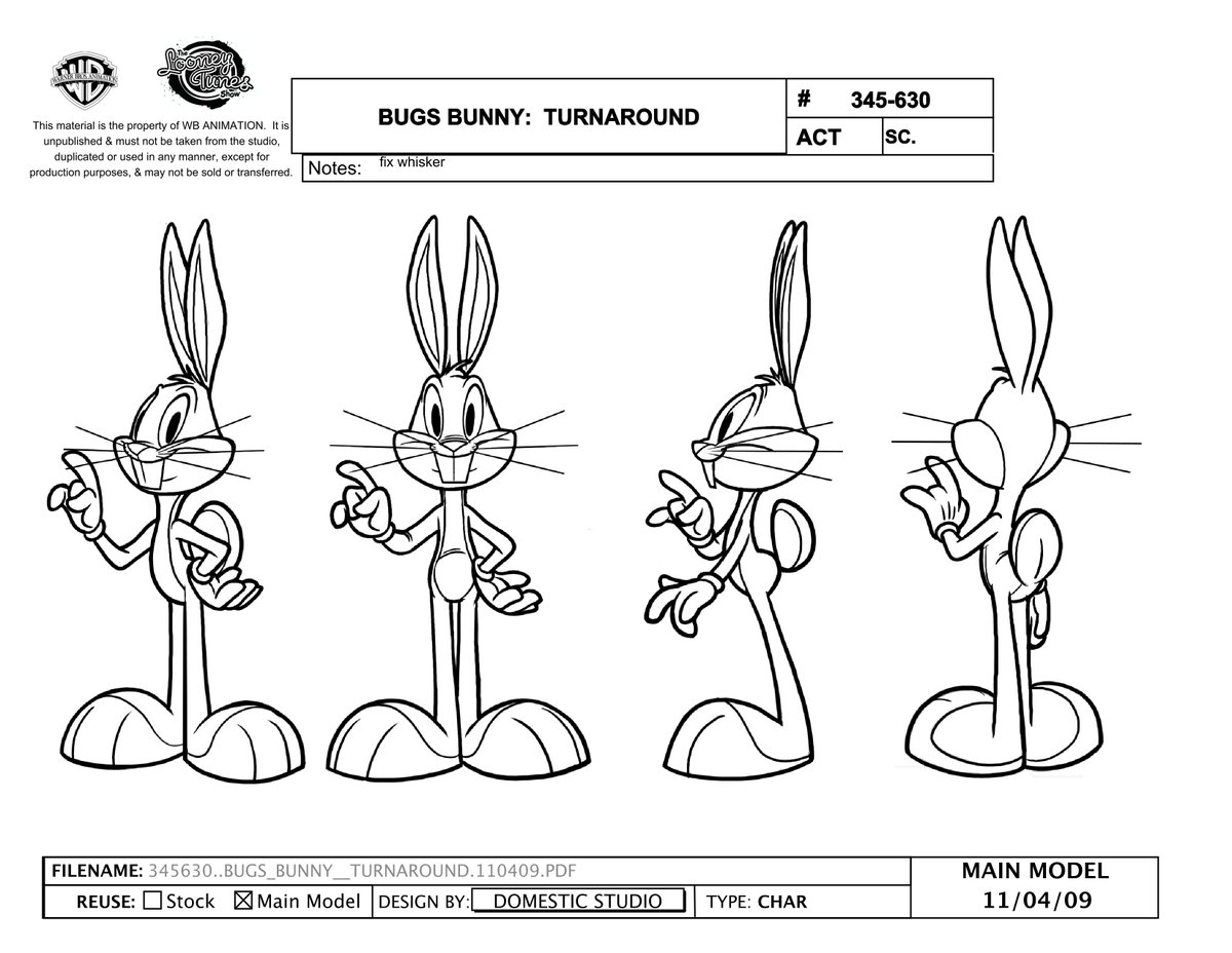 TheRealArtofTy's tweet photo. The Looney Tunes Show poses and turnaround model sheets (🧵) - Starting off with Bugs Bunny #looneytunes #tlts https://t.co/9ZupBnBWVZ