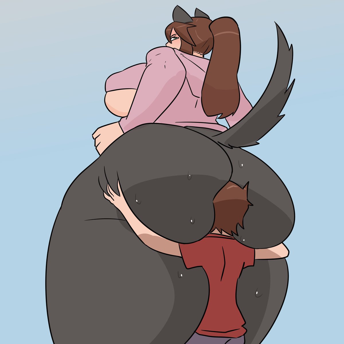 BoiKeeg78039's tweet photo. Amy appreciation post. 

Amy is my friend’s character, and my boi is the other character. 

Art by @Zygocron 

CW: Size difference, NSFW, BIG FUZZY BUTT, and some type of TF? https://t.co/8mat2QxpnO