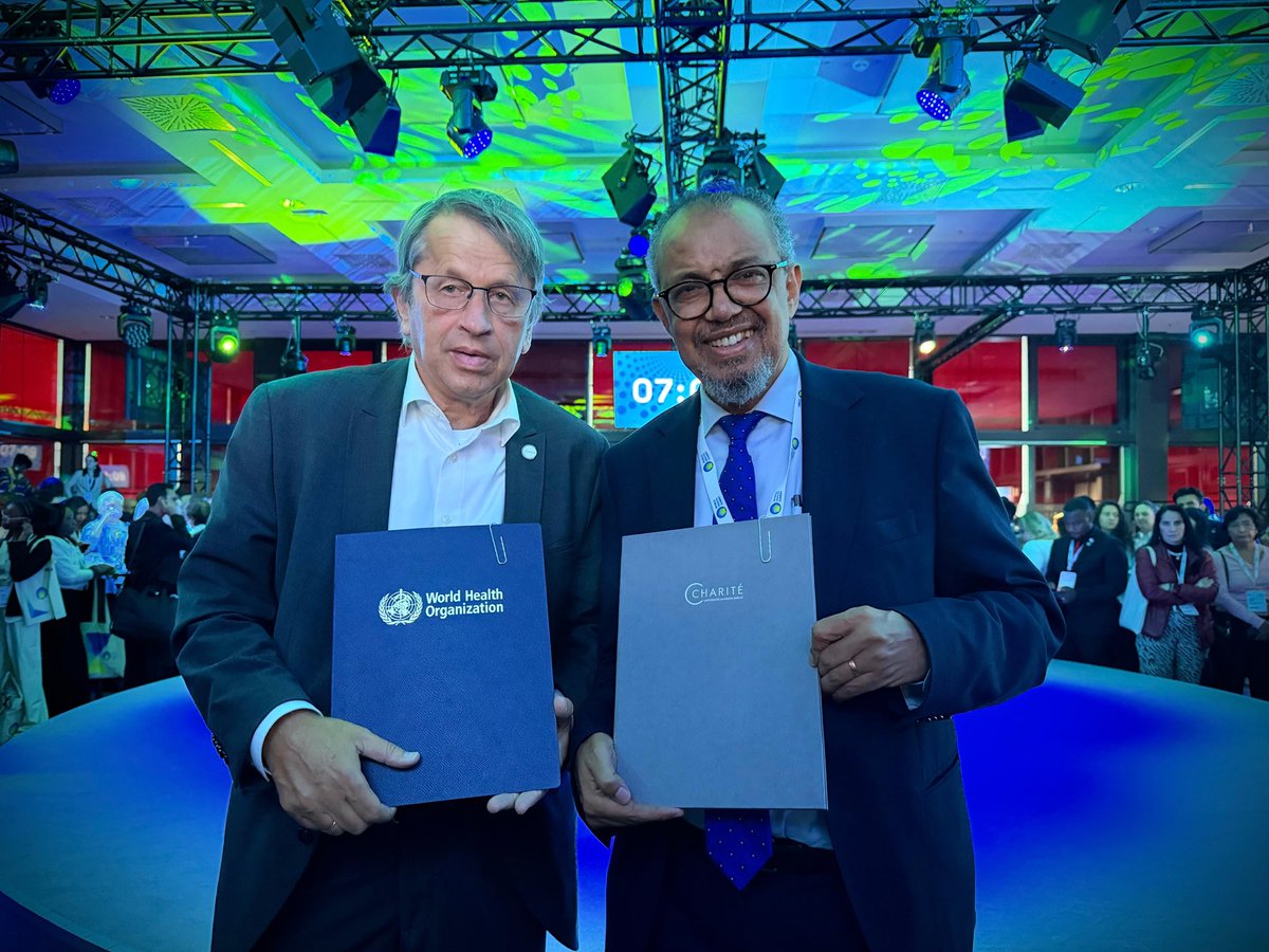 DrTedros's tweet photo. Nothing symbolizes #Germany’s support more than its hosting of part of @WHO right here in Berlin: the WHO Hub for Pandemic and Epidemic Intelligence.

At the #WHS2026, I reiterate our ambition that, through this Hub, by 2030, every country will be able to detect and understand any new health threat within 24 hours of its emergence
 
To get there, we will build on trusted digital foundations and harness new tools, including AI-powered simulation, to turn early signals into early action.
 
I thank Germany for its steadfast commitment and leadership, as well as our founding partners, the @rki_de and @ChariteBerlin for their continued support.

In a connected world, health security cannot be built country by country. It must be built together.