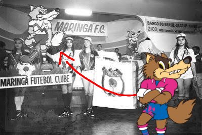 japaofcbr's tweet photo. Estava olhando sobre a história dos antecessores do Maringá FC (finalista da Série C 2026), e acabou me surgindo uma dúvida:

Será que o Maringá dos anos 90 REDESENHOU o mascote do Cerezo Osaka? https://t.co/s6lL9c5fL6