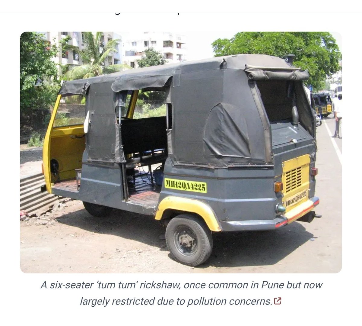 BJP4PuneFreeBus's tweet photo. @manishmorey3105 @punekarnews @mohol_murlidhar @Dev_Fadnavis @mieknathshinde @CMOMaharashtra @nitin_gadkari @aparanjape @CPPuneCity @joysenguptaTOI Pune’s old Tum Tum 6-seater autos ran every ~3 mins on Yerwada &amp; Sinhagad Rd. ₹5 to Swargate/Yerwada, cut private vehicles. Noisy &amp; polluting so banned ~2003 after auto union pushback. Classic trade-off.
#Dadagiri https://t.co/OdQX1YvCn3