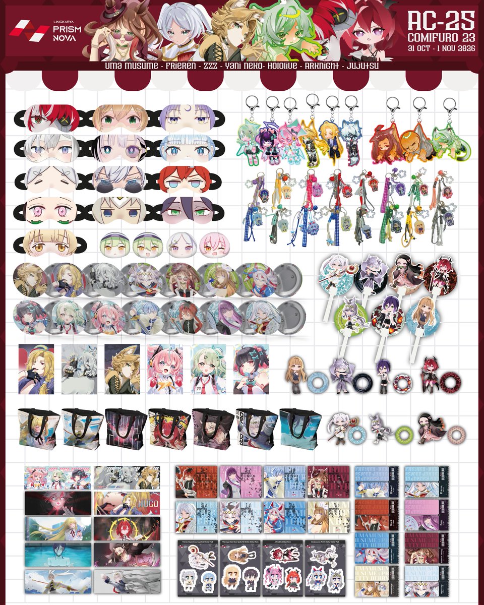 PNLingkarya's tweet photo. UOGHHHH KATALOGGGGG APOKSDOWAJ 😭🙏

Lingkarya hadir di Comifuro 23! Ada Uma Musume, Frieren, ZZZ, Yani Neko, Hololive ID, Arknights: Enfield, Angel Next Door, Chainsaw Man, Kimetsu no Yaiba, dan Jujutsu Kaisen. Sudah siap untuk dibawa pulang semua 🛍️! 

#PrismNOVA #comifuro23 https://t.co/TKWBBHIhXt