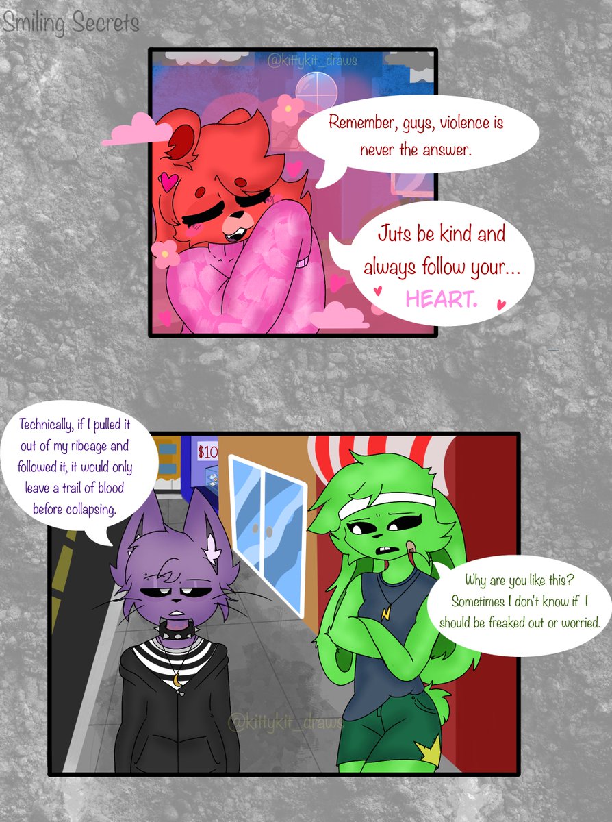 Kittykit_draws's tweet photo. Catnap and his strange sense of humor...

🗨️ ESP | ENG

#Catnap #HoppyHopscotch #BobbyBearhug #SmilingCritters #PoppyPlaytime #SmilingCrittersAU #furry https://t.co/vTxXpehwtg