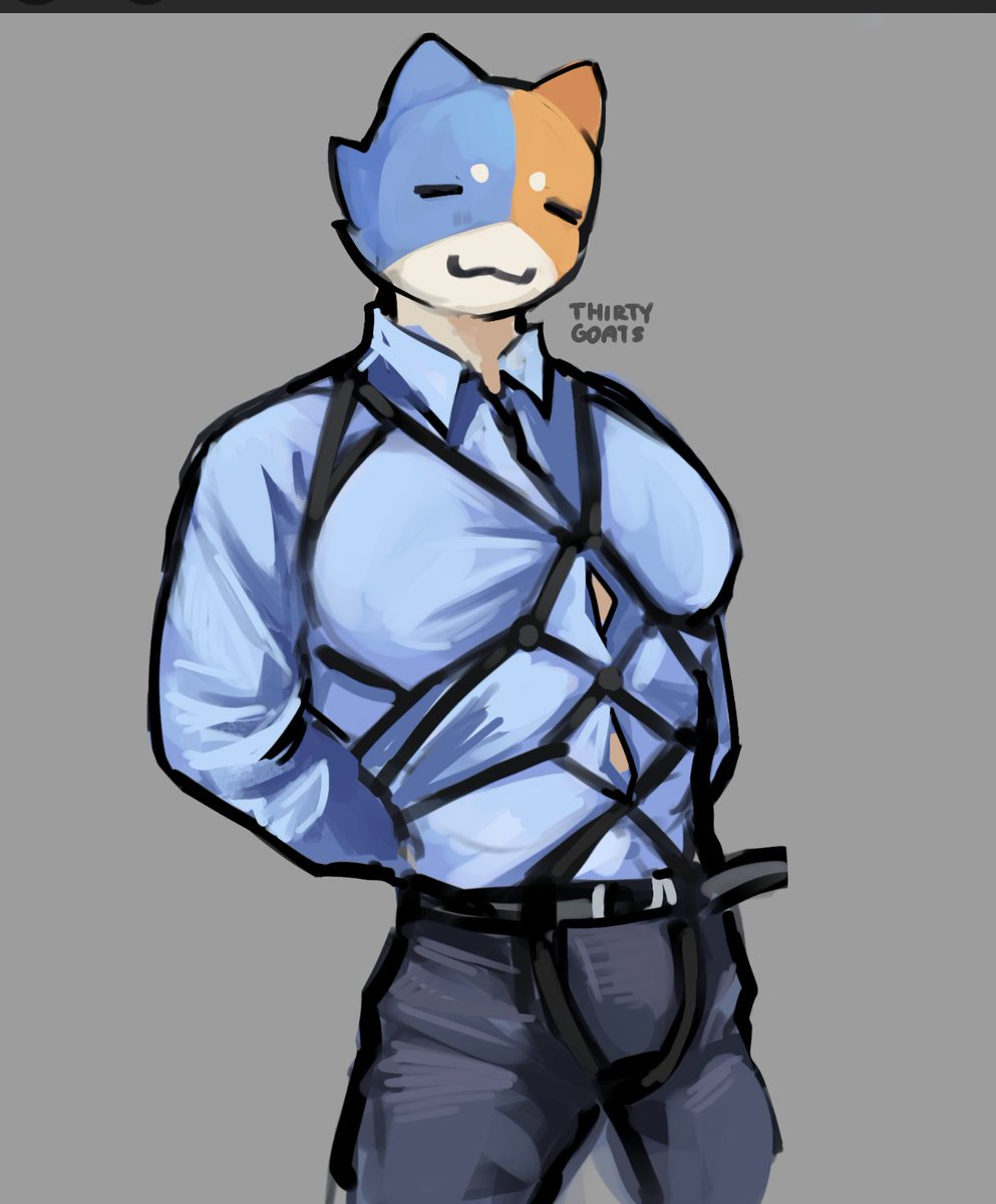 ThirtyGoats's tweet photo. tied up #meowscles https://t.co/jaLCazy8ay
