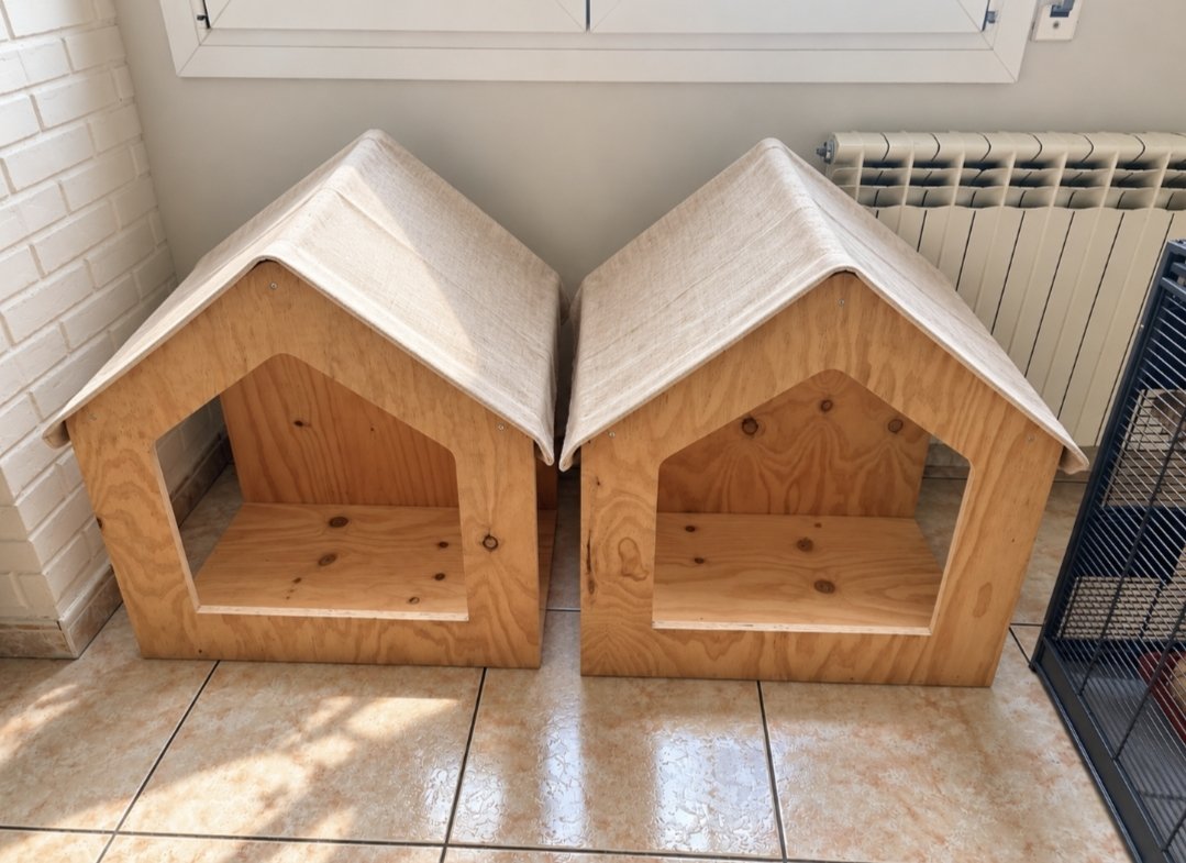 Neinei_rescue's tweet photo. Pedí estas casetas a medida hace más de dos años.

Las pedí a medida para que fueran muy grandes y les sirvieran a mis gatas gigantes.

Problema.. Tardaron más de un año en hacerlas y para cuando las tuve ya no vivía en la casa. En el piso no me caben.

Están sin estrenar como podéis ver. Me costaron un pastizal. Son de madera maciza. No tengo la tela de encima. Iba con velcro. La tela me costó como 5€ cada tejadito.

Necesito venderlas para comprar otras cosas que si me caben y gatificar el piso 🙏🏻

Las vendo a 100€ cada una. (Me costaron bastante más).

Si no las vendo, quizás haré un sorteo. Me puedes decir si participarías en el sorteo? 🙏🏻🙏🏻 Puedes compartir? 🥹