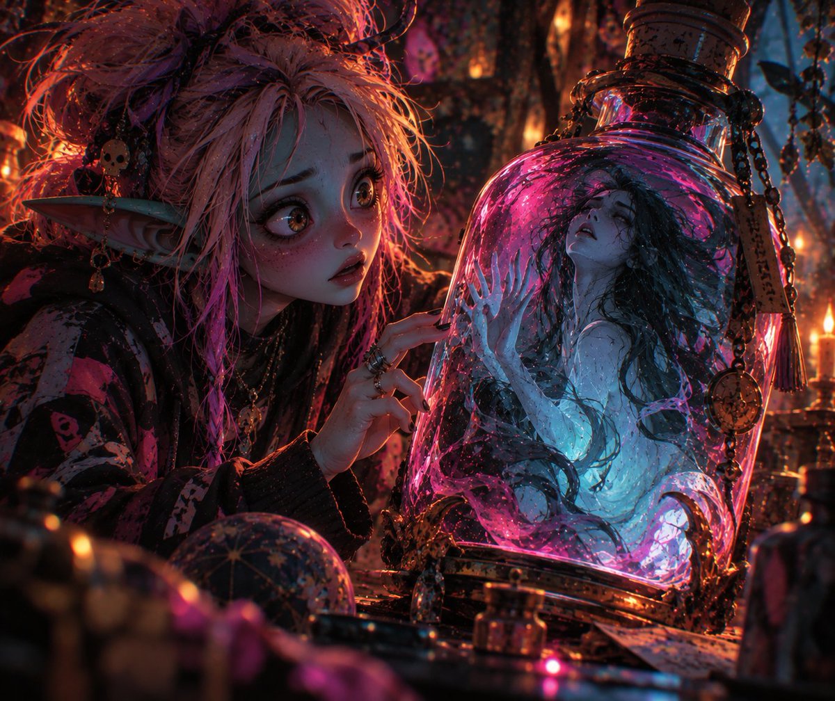 tinkererai's tweet photo. A SOUL BEHIND THE GLASS 🫙👻✨

She expected to find magic. She never expected to find someone staring back. A forgotten spirit, a mysterious bottle, and a curious alien girl who may have just discovered a secret best left sealed. 🌌💜 https://t.co/BuE71e51dk