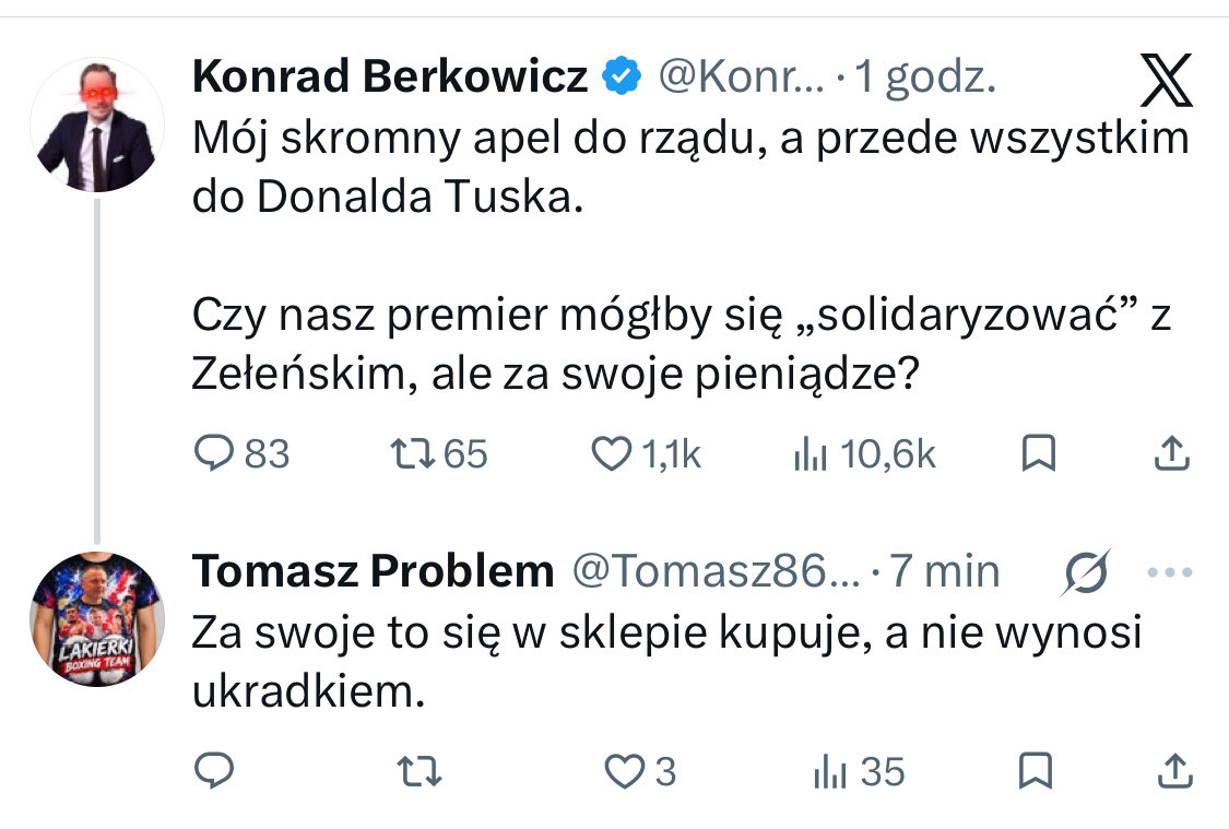 PolakNormalny's tweet photo. Alez mokrą ścierą przez łeb 🤣
@Tomasz8635121 bierze dzisiejsze internety 😉💪 https://t.co/PuDj87rDK8