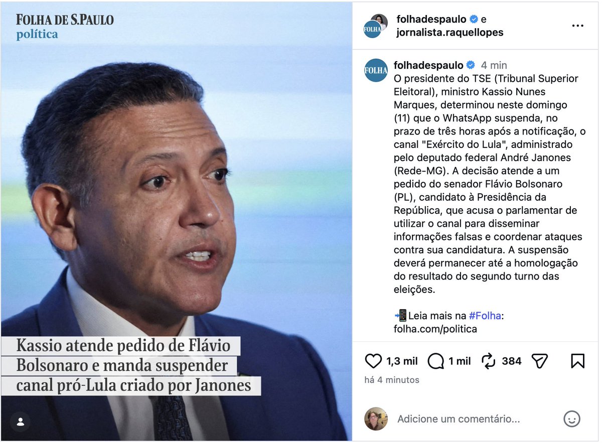 JovemPela4aVez's tweet photo. TSE manda suspender canal do Exército de Lula administrado por Janones. @AndreJanonesMG 

Vai mandar suspender a TROPA DO FLÁVIO também?

QUE JOGO SUJO EM MINISTRO?

#CENSURANÃO
#LULANAPAULISTA https://t.co/aiO8tVeoTp
