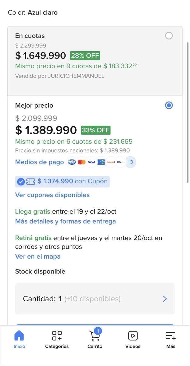 Manugartemendia's tweet photo. 🔥Samsung S25 5G Dual Sim Azul Claro a $1.389.990 (33% OFF, antes $2.099.999) en 6 cuotas de $231.665, o $1.374.990 c/ cupón (Opción 9 cuotas de $183.332). Últimas unidades con envío gratis. 📱⚡

👉 https://t.co/DXb44z51S2

Más productos de Mundo Unidad:
https://t.co/BcZVrMX0E2 https://t.co/0oJdb74XcB