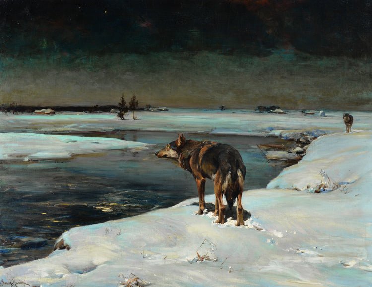 PatFurstenberg's tweet photo. You should know, and believe, that wolves are able to speak like humans on the night of St. Andrew, 30th of November. And if they'll get at you, bite you, you will turn into a werewolf. You've been warned.

#FolkloreSunday #Im4Ro 
🎨 Alfred Wierusz-Kowalski | 1910 https://t.co/Du2rhYeCWL