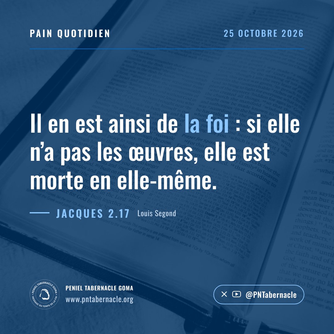 PNTabernacle's tweet photo. #PainQuotidien #Bible #Foi #PenielTabernacle https://t.co/i6AJmIHfge