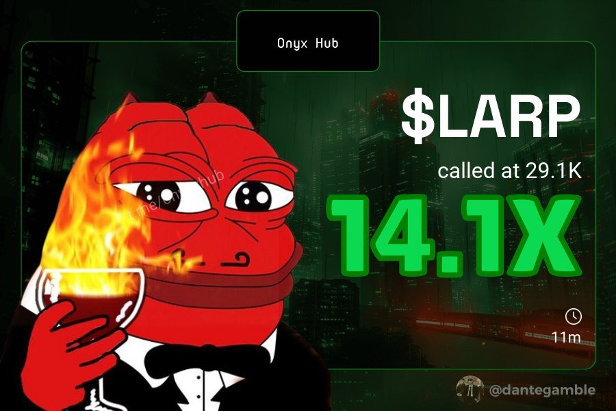 Pumptane_Kolin's tweet photo. 14.1x profit from my call on $LARP

E447xHwXKMLUhqriexGwmjmMPn7YSsvyRKv9L2Tdpump https://t.co/Jw0Bo0vdIJ