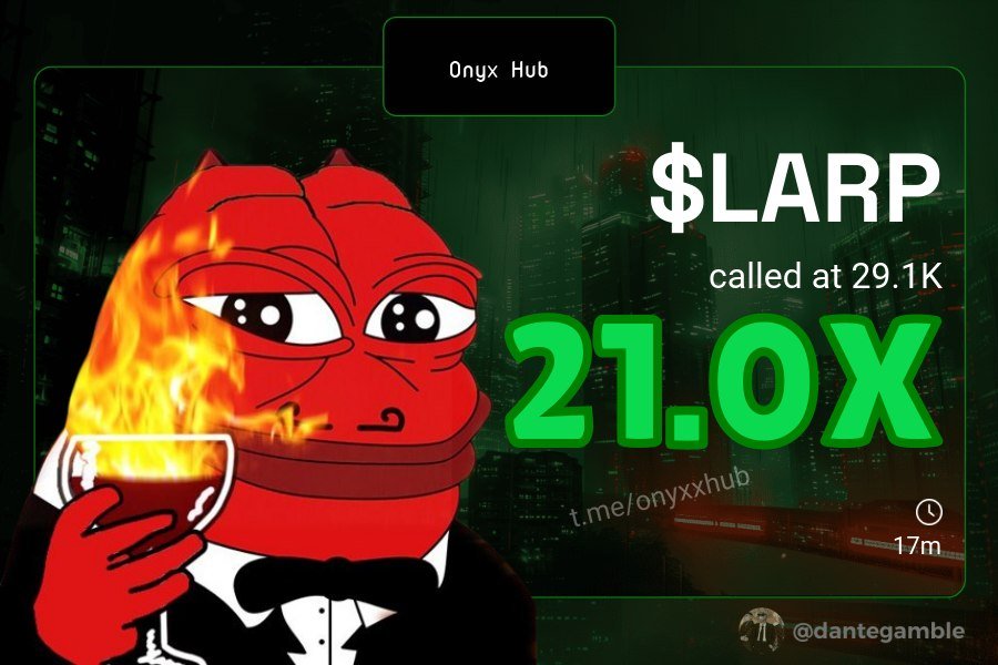 Pumptane_Kolin's tweet photo. 21.0x profit from my call on $LARP

E447xHwXKMLUhqriexGwmjmMPn7YSsvyRKv9L2Tdpump https://t.co/Aa3FIVV77H