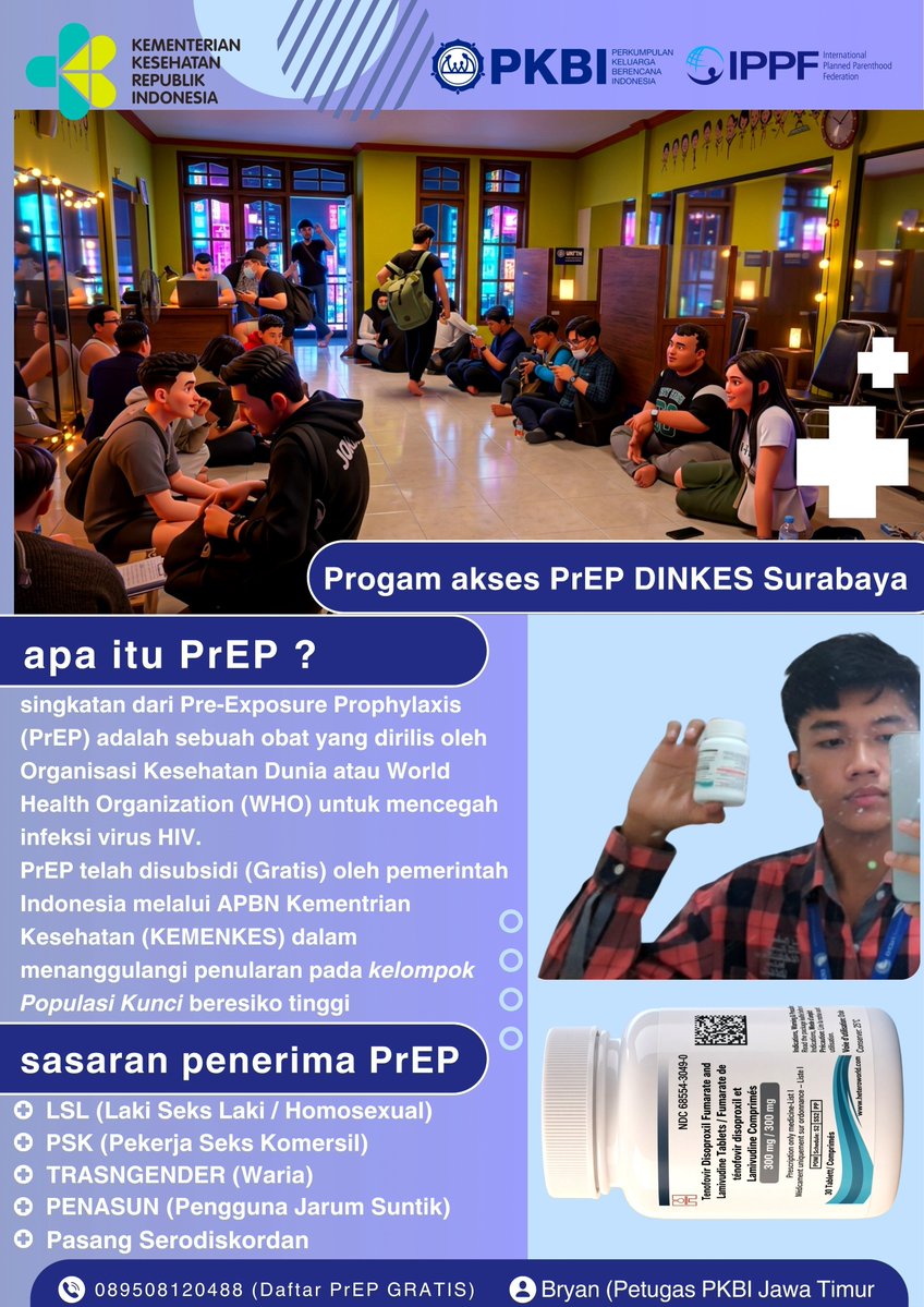 PrEP_Surabaya's tweet photo. Alo #gaysurabaya FYI untuk PrEP hingga saat ini masih kosong ya difaskes spt (Klinik PKBI Jatim atau Puskesmas² Surabaya) &amp; juga Mobile VCT dari Dinkes SBY.. masih menunggu distribusi dr Kemenkes ke Dinkes masing² .
#vctsurabaya #tesvctsurabaya #PrEPSurabaya https://t.co/FD0QvSRUk3