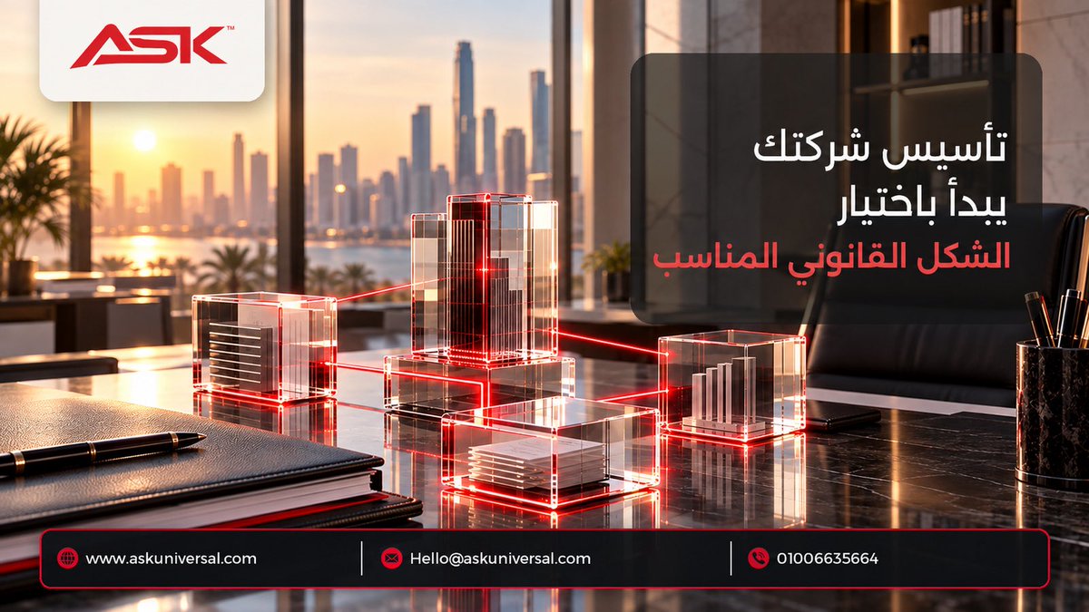 ASKUNIVERSAL's tweet photo. اختيار الشكل القانوني المناسب يؤثر في مسؤوليات الشركاء، والإدارة، والضرائب، وخطط التوسع مستقبلًا.
تساعدك ASK Universal على تقييم الخيارات وتأسيس شركتك على أساس قانوني يناسب طبيعة نشاطك وأهدافك.
للتواصل: 01006635664
https://t.co/ESYbZeE0Jr
#ASKUniversal #تأسيس_الشركات https://t.co/H9pPSyLY58