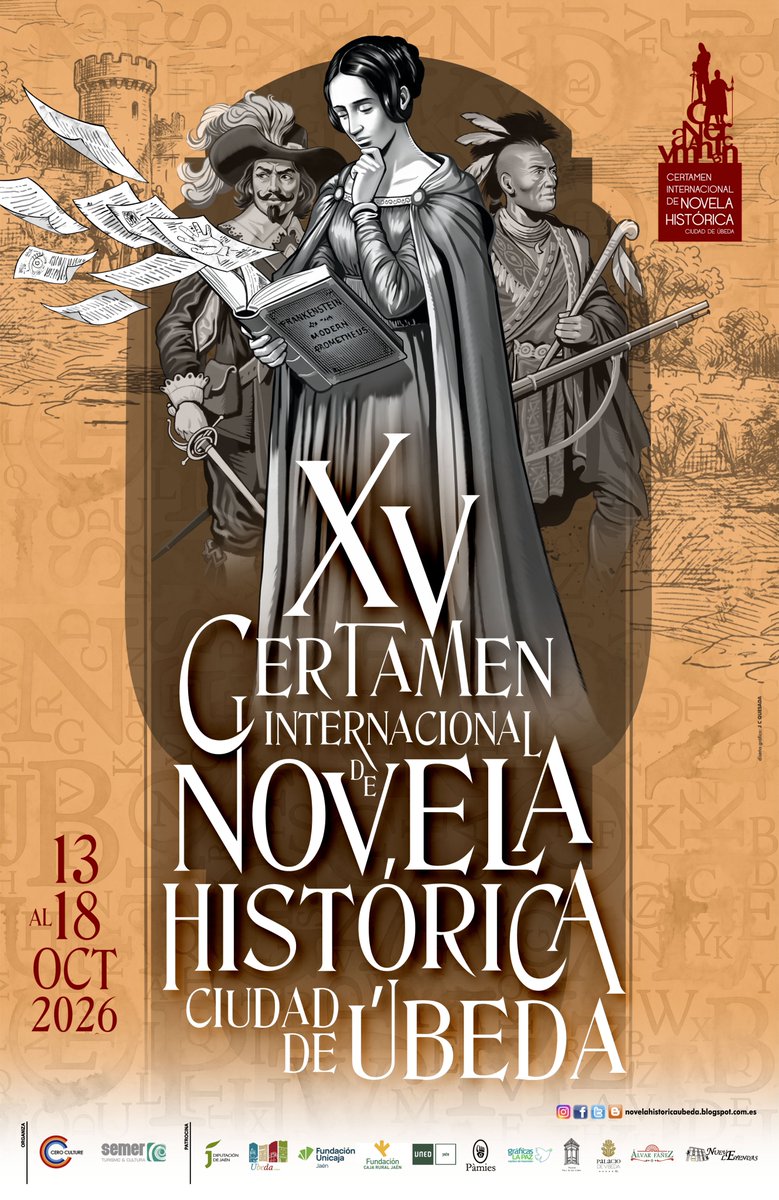 CINHDe's tweet photo. 👏🏻¡Ya tenemos el cartel de la XV edición del Certamen Internacional de Novela Histórica de Úbeda!

📚A partir del próximo día 13, la literatura y la historia volverán a tomar las calles de nuestra ciudad en una nueva edición del Certamen. https://t.co/IwHir6C3ug