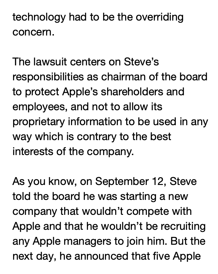TechEmails's tweet photo. John Sculley: Apple is suing Steve Jobs

September 23, 1985 https://t.co/jWts6LAyaY