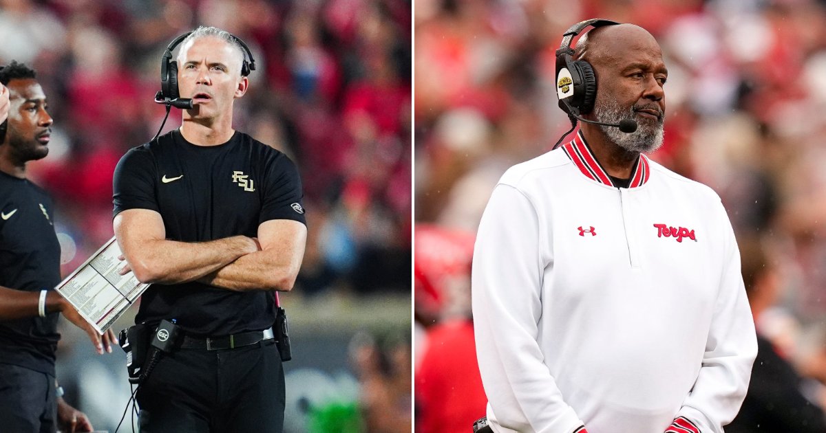 PeteNakos's tweet photo. College football hot seat check after Week 6: Pressure mounts on Mike Norvell, Mike Locksley

Intel: https://t.co/AgzvZOtQva https://t.co/wu5TII0zQ9