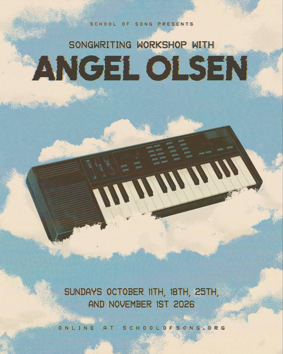 AngelOlsen's tweet photo. Angel is teaching a songwriting workshop with the wonderful people of School of Song. Open to all. 4 sessions starting today. Register at https://t.co/kJUIxxw3po https://t.co/PXsfgIkxgG