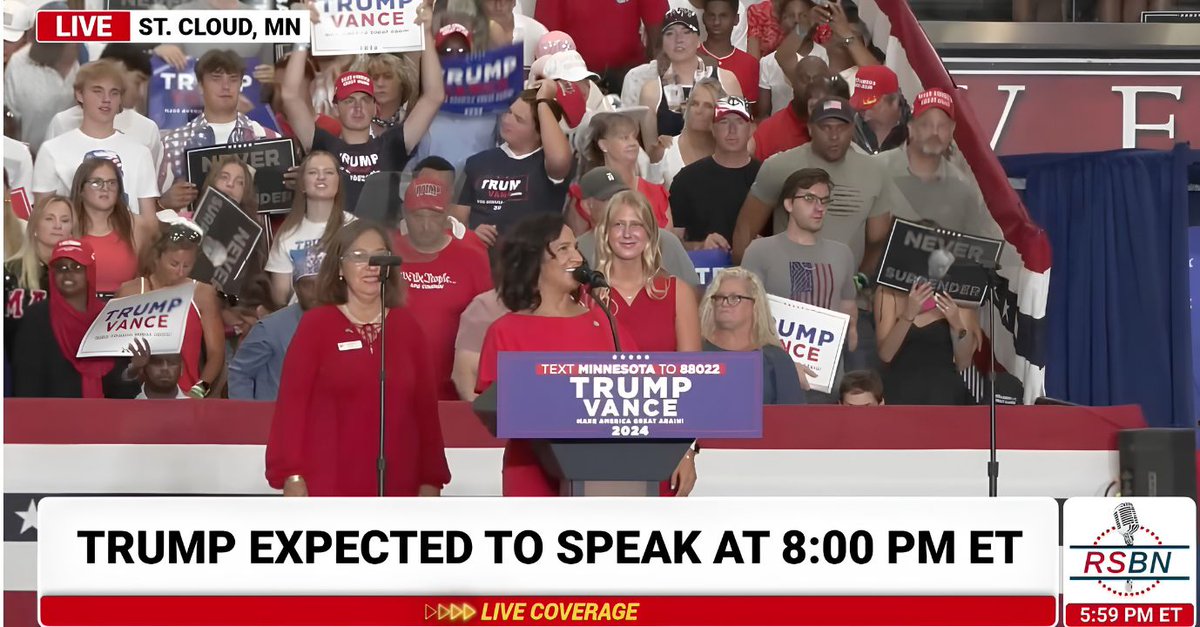 proj_true_north's tweet photo. In 2024, Lisa Demuth introduced Trump at his rally in St. Cloud. 

When asked if she disagrees with Trump on anything, she said “I don’t have anything.” 

Trump thinks she’s “great” — she’d only be great for him. Not for Minnesota. https://t.co/tqzlgol0Mh