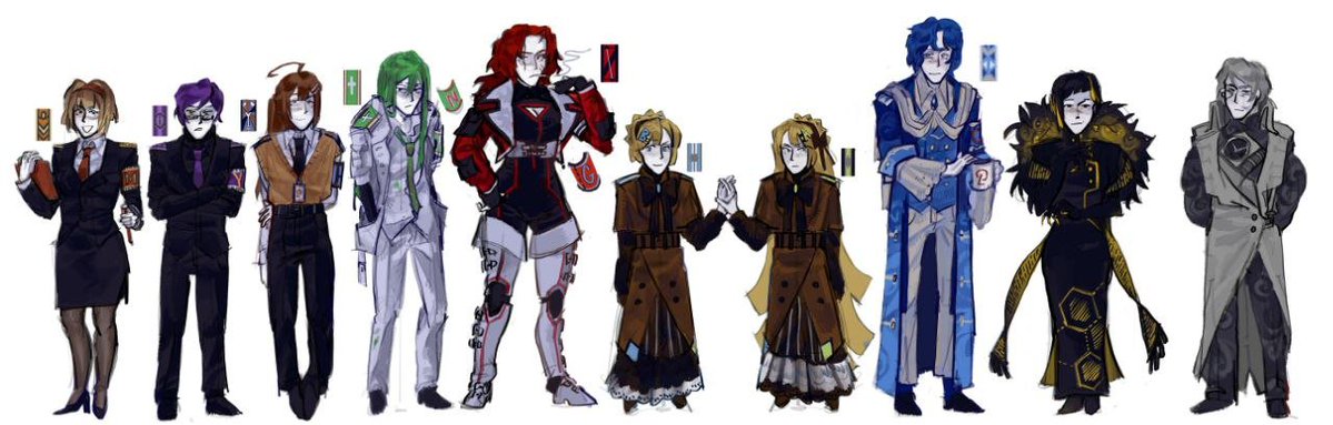 TEMPY_228's tweet photo. Im to lazy but l corp sephirots redesignss 
#lobotomy_corporation https://t.co/GdiXLghTfy