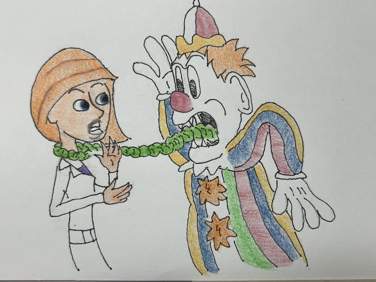Rodo_Sloan's tweet photo. Kim Possible’s mom is having a run in with a vampire clown from The Extreme Ghostbusters episodes Killjoy. #KimPossible #ExtremeGhostbusters https://t.co/uXcyaf4md5