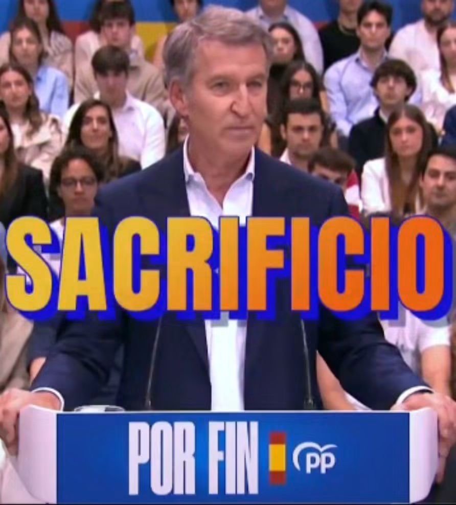 jebl_'s tweet photo. Feijóo promete un Gobierno que pedirá «sacrificios» a los españoles. Tranquilos, las grandes empresas y las rentas altas están exentas; el sacrificio es exclusivo para pensionistas, trabajadores y la sanidad pública. La sangría de siempre disfrazada de responsabilidad. 📉🩸 https://t.co/pwKEoyK7c7