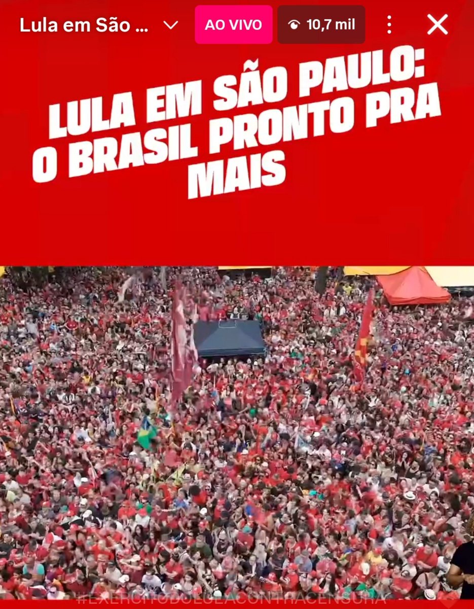 fandomscomlula's tweet photo. Para os fandoms fora de São Paulo: o Instagram do Presidente Lula está em live agora mesmo! Vamos acompanhar.

#FandomsNoMasp
#FandomsComLula https://t.co/XQRbOX3gaC