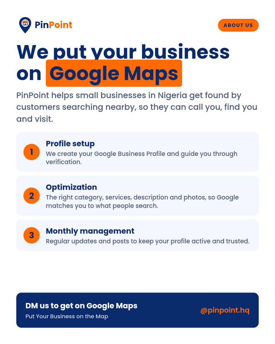 pinpoint_co's tweet photo. Is your business on Google Maps? 📍
When customers search nearby, they choose what Google shows them. If you’re not there, you’re invisible.
PinPoint sets up and manages your Google Business Profile so you get found. DM us to get started! 📈
#GoogleBusinessProfile https://t.co/qsvGFFumVu
