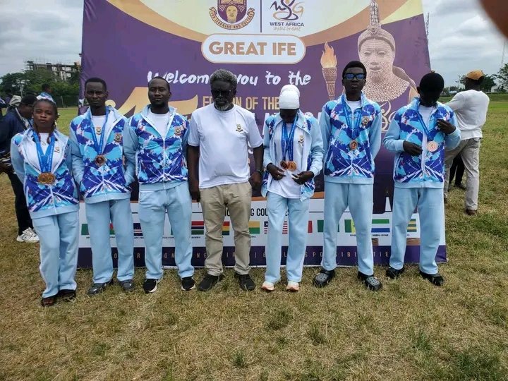 FUNATOEDU's tweet photo. 🚨🚨🚨🚨FIRST APPEARANCE. FIRST MEDAL! 🏅🎉
FUNATO made a remarkable debut at the 15th West Africa University Games, earning a medal on its very first outing!
Congratulations to our brave athletes for making history and putting FUNATO on the medal table. 💪🏆
#Funato #SKEL https://t.co/fwQhHPcu8t