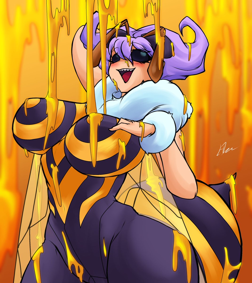 EDworldINK's tweet photo. Commission for @Pumpkin_leader 

First time draw Q-bee hehe 

#darkstalkers https://t.co/yCZrPluiQe
