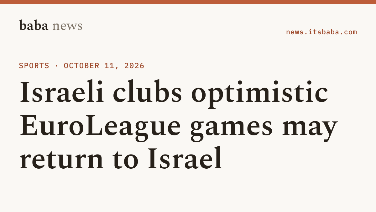 babanewswire's tweet photo. Israeli club chiefs and Sports Minister Miki Zohar voiced optimism after meeting EuroLeague officials on returning games to Israel.

Maccabi Tel Aviv chairman Shimon Mizrahi said a final decision is expected within a week to ten days. https://t.co/lYcEJ5GGJ2