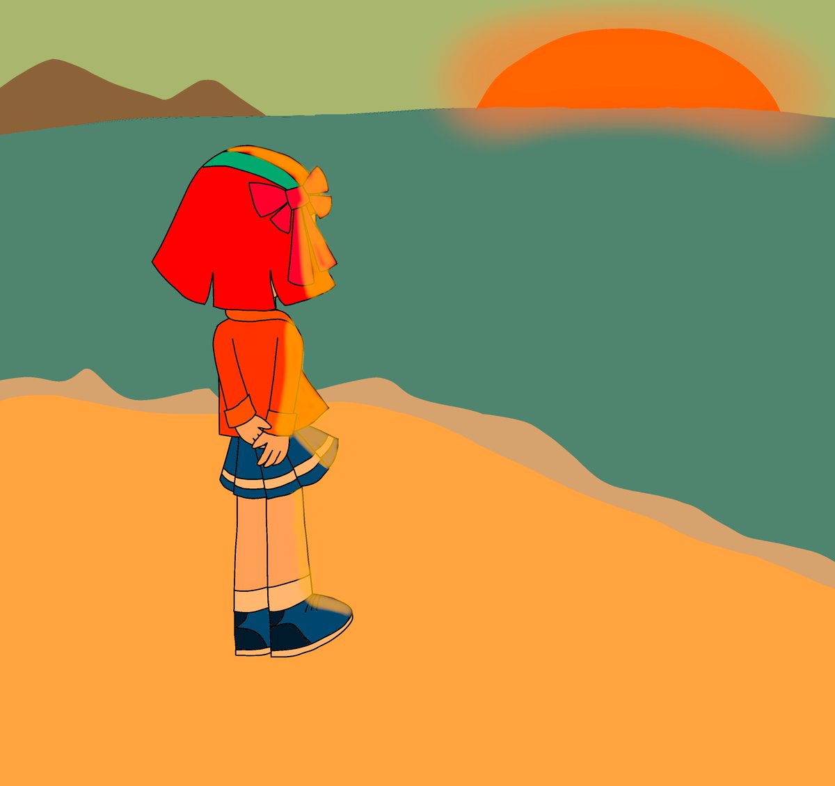 CorrianPioneer's tweet photo. "How beautiful a sunset...
Don't you wish it could last forever?"
#originalcharacter #oc #ocart #digitalart #beach https://t.co/GLF6rbsrvJ