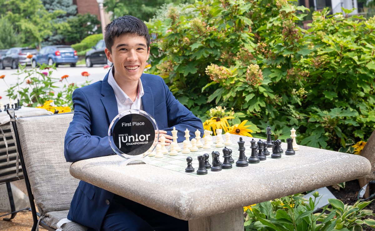 london_chess's tweet photo. First time at the Classic - Andy Woodward joins the 2026 lineup.

Grandmaster at just 13, Andy claimed the U.S. Junior Championship titles in 2025 and 2026. 

We look forward to welcoming one of America’s brightest talents to London.

Photos: @LennartOotes for @STLChessClub https://t.co/jjl4ic4ffP