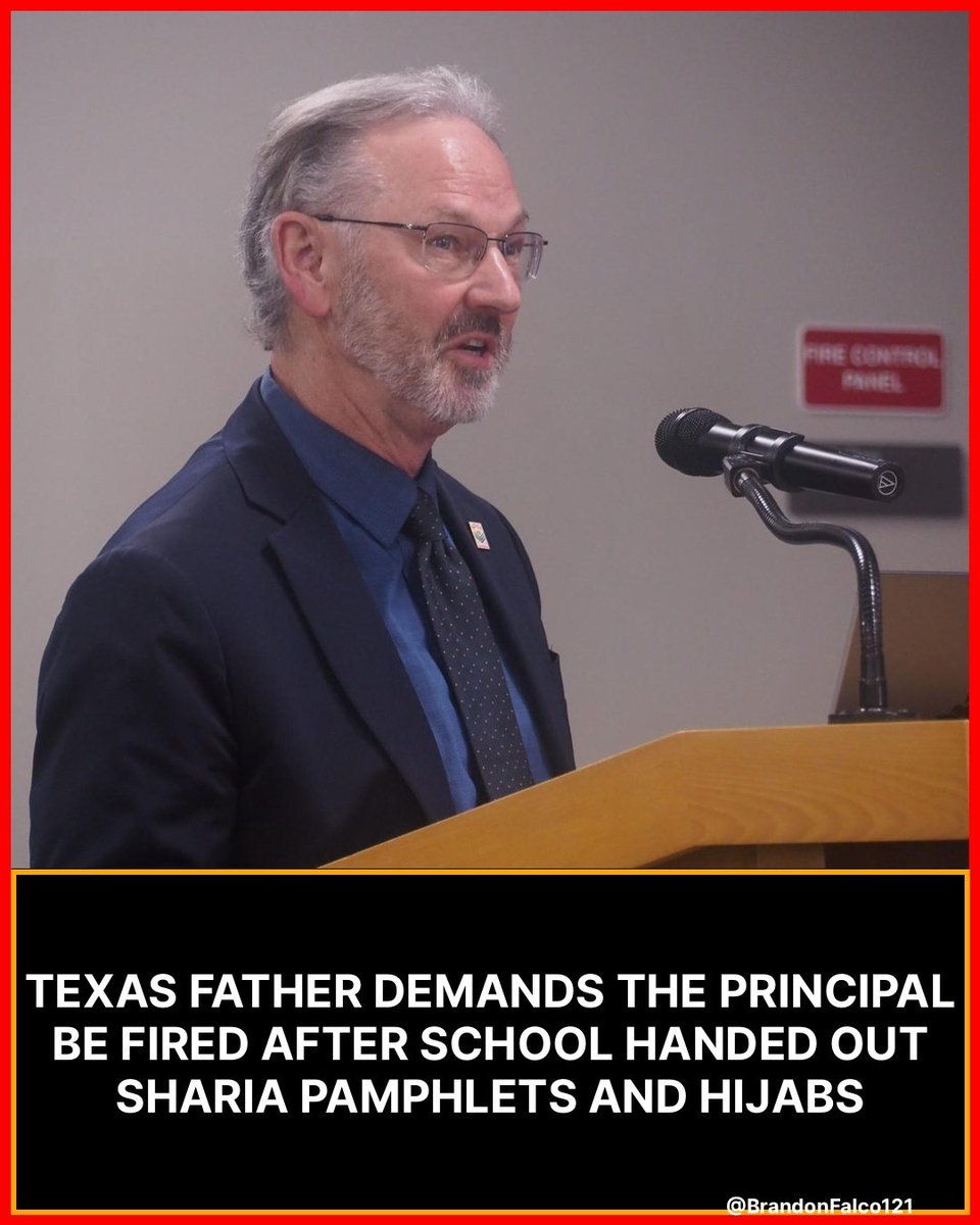 BrandonFalco121's tweet photo. Should the principal be fired for handing out sharia pamphlets and hijabs at school? https://t.co/WaKXSkf2kI