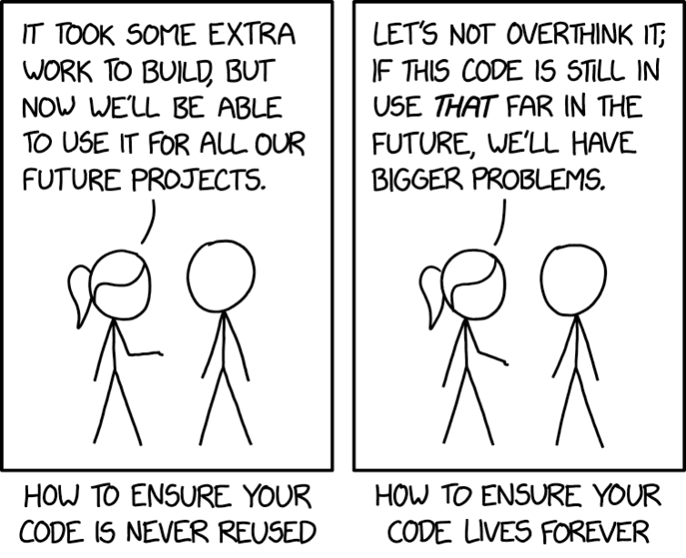 MIT_CSAIL's tweet photo. How to make sure your code keeps getting reused, v/@xkcd. https://t.co/bK4lTaneuS