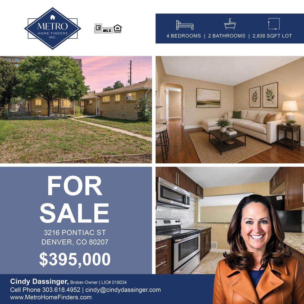 MetroHmeFinder's tweet photo. For Sale! 3216 Pontiac St, Denver

4 Bedrooms | 2 Bathrooms | 1,500 SqFt
View the property website at https://t.co/PWgsm5ldvQ and call me at 303.618.4952 for a showing. https://t.co/v4duX1nFaH